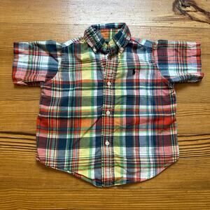 Ralph Lauren colorful checkered short sleeve button up shirt SIZE 2